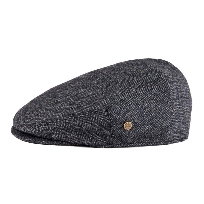 VOBOOM Men's Herringbone Flat Ivy Newsboy Hat Wool Blend Gatsby Cabbie Cap (Dark Grey, 7 3/8) - Image 2